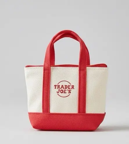 Trader Joe’s Canvas Micro Mini Tote with Reusable Grocery Bag Charm Red