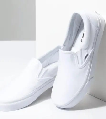 Vans White Slip On