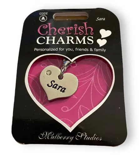 Cherish Charms SARA Name Bracelet Charm NEW NWT Silver Tone Silvertone
