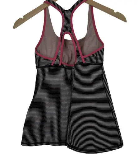 Lululemon  Satnam Tank Mini Pop Stripe Black Mink Berry Pink Lemonade Size 6