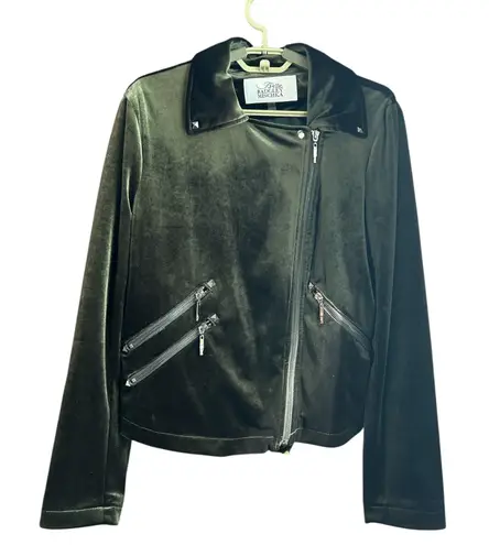 Badgley Mischka Badgley Mischka Womens Moto Jacket Size M Grunge Velvet Rock Old Money Pockets