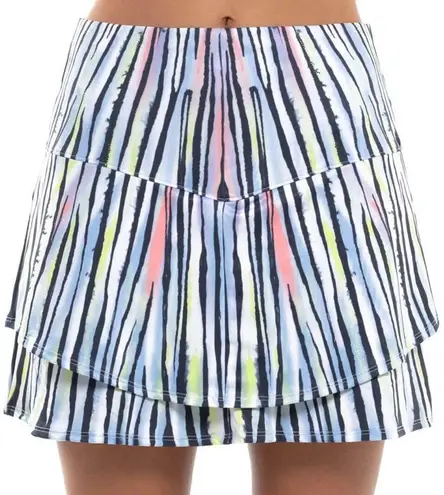 Lucky in Love Tennis Golf Skirt Skort Athletic Animal Print Sporty Going Wild Blue Size L