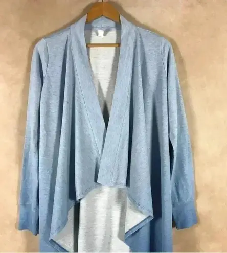 Ideology Dip-Dye Waterfall Draped Open Front Cardigan, Blue, XS