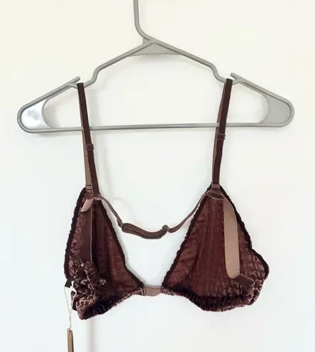 SKIMS Lightweight 4X Chestnut Brown Logo Bralette