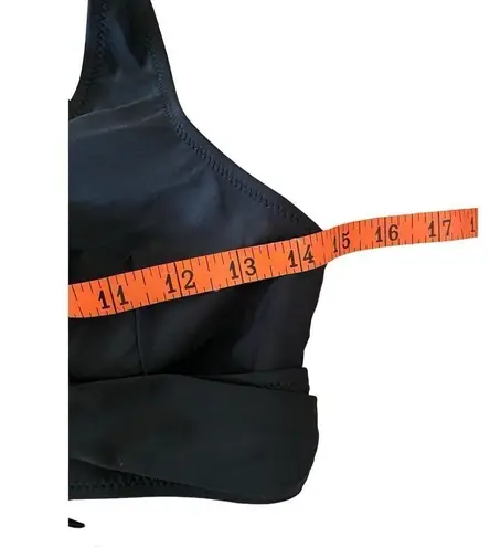 Crossover Corset Style Bikini Top Swimwear Beach Vacation Tie Back Black