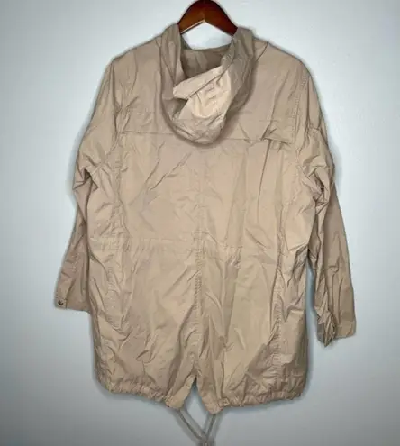 NYDJ Brushed Twill Anorak tan beige Plus Size hooded pockets zipper Jacket 1X