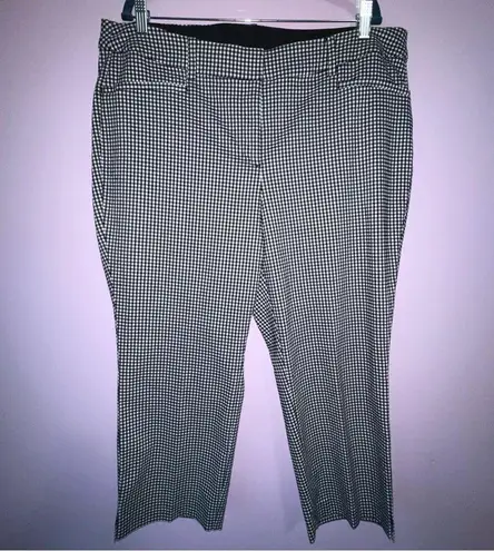 Lane Bryant  Trouser Size 18 Cropped Black Gingham Slim Capri Pant