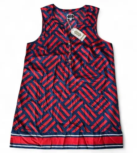 Mud Pie NWT Red & Navy Geometric Tank – Summer Must-Have