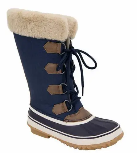 Jbu NIB NEW  Snowy Tall All Weather Boot, NAVY SZ-8 Faux Fur