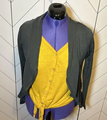 Live and let live Women’s Small Gray Lace Lightweight Long Sleeve Open Cardigan