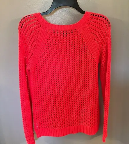 a.n.a . Womens Medium Crochet Open Knit Long Sleeve Crew Neck Sweater