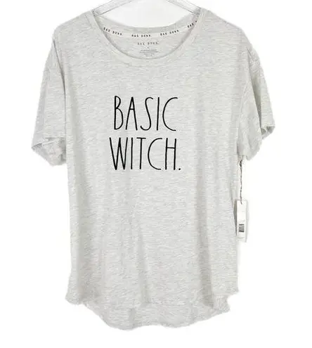 Rae Dunn NWT  Basic Witch Short Sleeve T-Shirt Tee Halloween Gray Size XL NEW