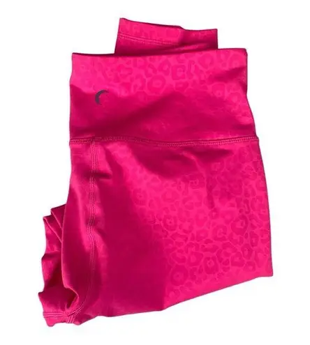 Zyia Active women's size 8 10 medium hot Pink Leopard Print Leggings yoga