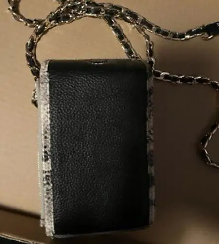 Kelly Wynne Phone Crossbody Bag Black Leather with Dust Bag