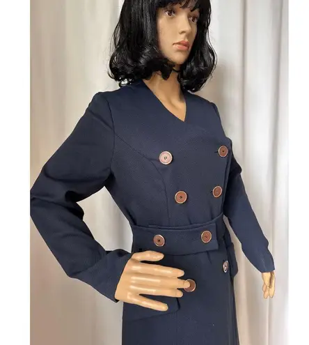 Vintage OOAK Navy coat dress double
