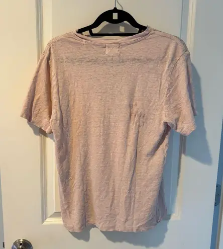 Isabel Marant ÉTOILE Metallic-logo Linen T-shirt Pale pink | Small