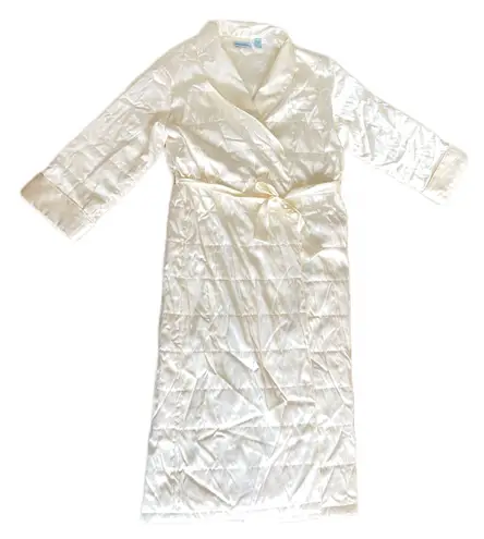 Valerie Stevens Vintage y2k Floor Length White Satin Robe π₯