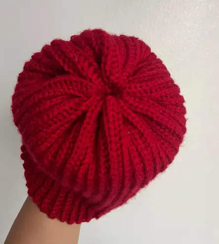 Handmade Red Knit Beanie