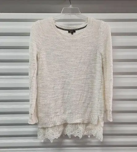 cupio  Sweater Women's Size Medium Cream Long Sleeve Knit Pullover Top