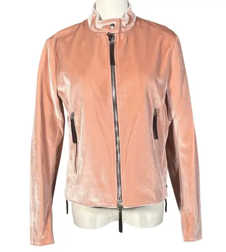 Giuseppe Zanotti Pink Velvet Ofelia Long Sleeve Jacket Large