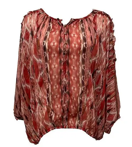 Liverpool coral ikat blouse sz L