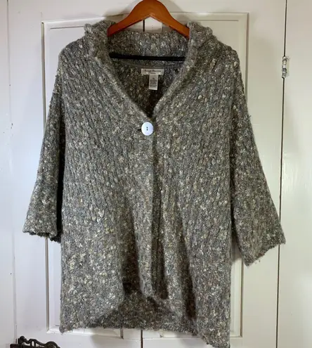 Susan Bristol Susan Bristol 1X Boucle Cardigan Wool Blend Alpaca Mohair Cozy Textured Knit