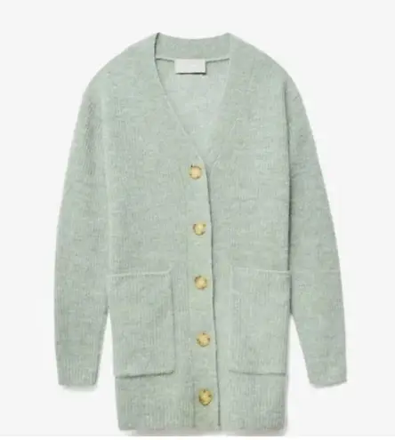 Everlane  The Oversized Alpaca Pocket Cardigan Button Front Wool Green (M)