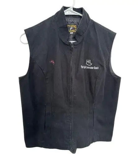 Wyoming traders The Lonesome Ranch black cotton zip pocket vest small