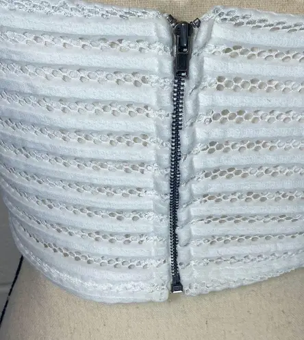 Jacaranda Open Weave Bustier Top w Floral Applique