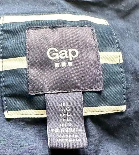 Gap Factory stripe trench blue and white women’s size large