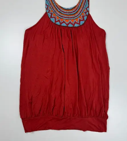 Twenty One Vintage Y2K Beaded Halter Top Micro Mini Dress Size Small Boho Fairy