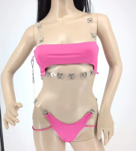 Monica Hansen Beachwear Shine Like A Diamond Pink Azalea Bikini Set