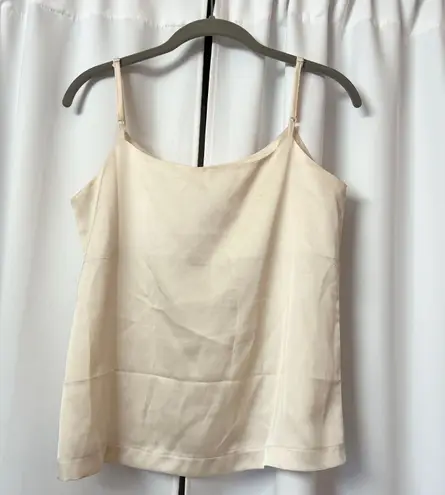 New Cream White Business Casual Minimalist Silky Cami Tank Top Size Medium