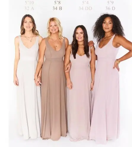 Show Me Your Mumu NWT  Jenn Maxi Dress Dusty Blush Crisp Pink Chiffon SIZE XS