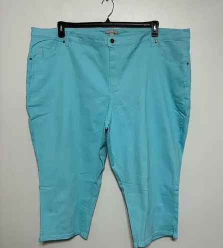 Woman Within  Light Blue Capris Pants Size 34W