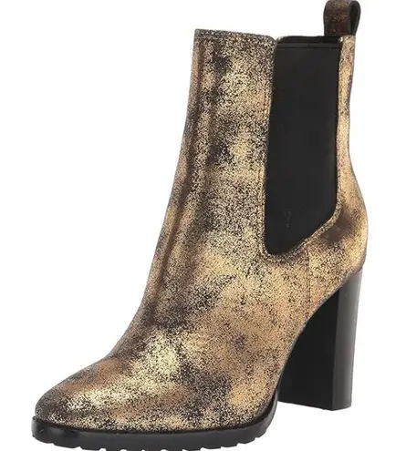 Ralph Lauren NWT‎  Black Bronze Distressed Metallic Mylah Boots Size 7.5