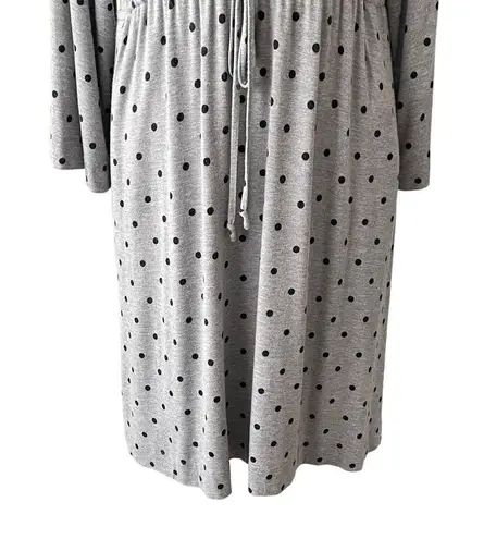 Soma Polka Dot V-neck Dress Women’s Size L Drawstring Pockets Lounge Comfortable