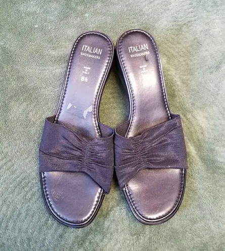 Italian Shoemakers Black Slides Sandals 8 1/2