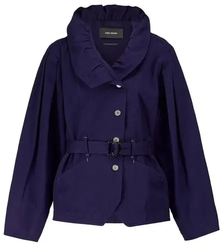 Isabel Marant Blue Dipazo Belted Denim Jacket Womens Size 34 / US XS / 2