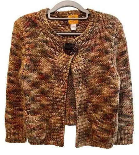 Ruby Rd. Big Button Snap Closure Multicolored Sweaater Brown Red Petite Small Orange Size undefined