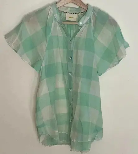 Maeve Gingham Flutter Top