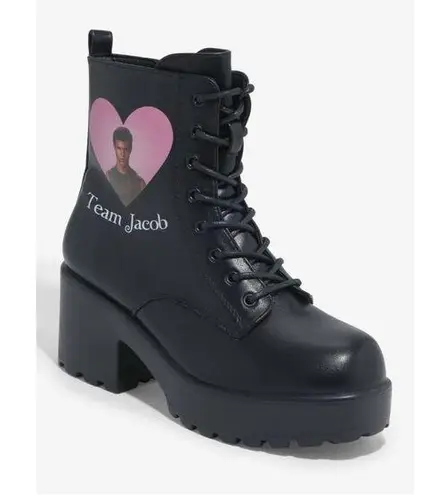 KOI x Twilight Team Jacob Black Combat Boots Size 9 NEW NIB Pink