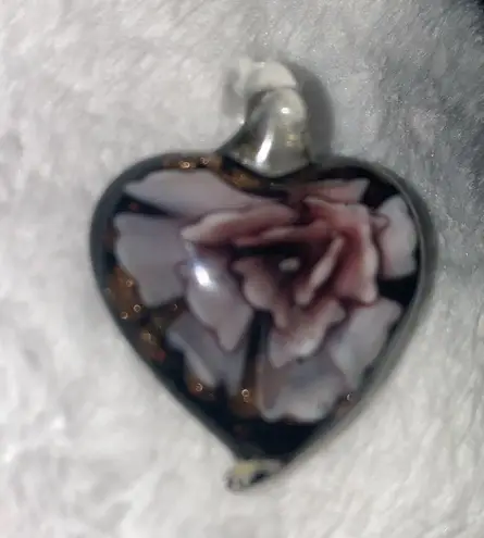 Glass Blown heart shaped pendant