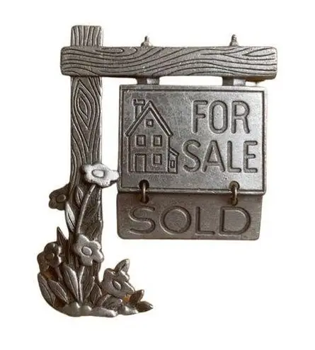 JJ Realtor Pin For Sale Sign/Sold Sign Pewter