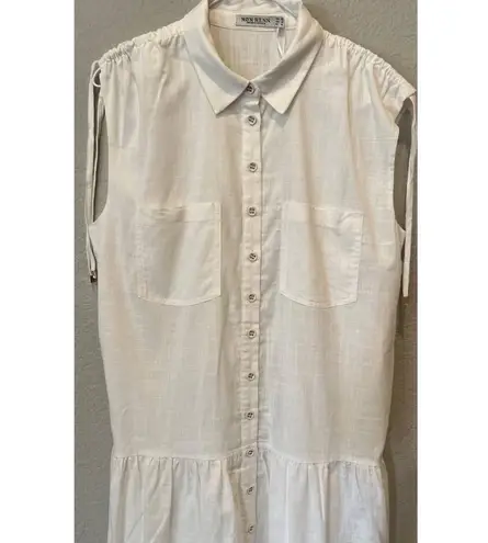 Mon Renn Harriet Midi Dress Size US/Medium White