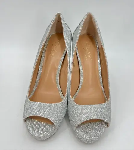 Thalia Sodi Women's Lenna Beaded-Heel Pumps in Silver Size 6M MSRP $60