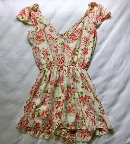 Pins and Needles Pink Floral Ruffle Romper
