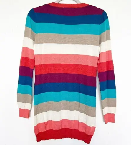 Vintage sheep hair dress sweater SMALL multi Long Sleeve comfy cozy crew neck Blue