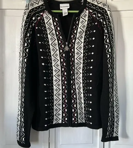 Breckenridge full-zip winter theme cardi - Size M
