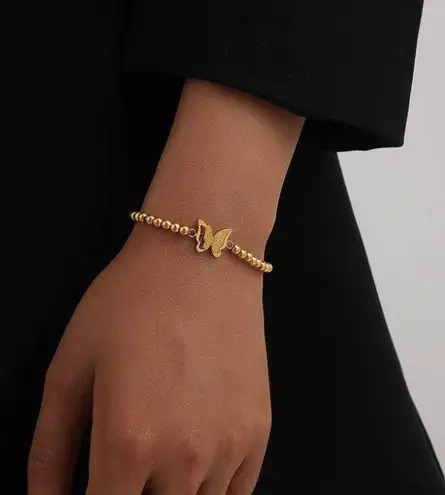 18K Gold Plated Butterfly Charm Bracelet for Women